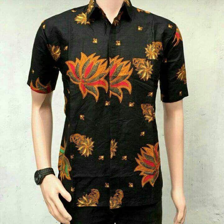 DS Kemeja Batik Pendek pria Hitam