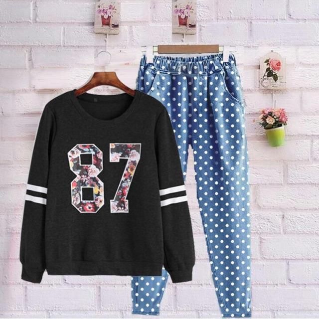 Damai fashion - baju setelan wanita valen87 dan celana joger- konveksi tanah Abang