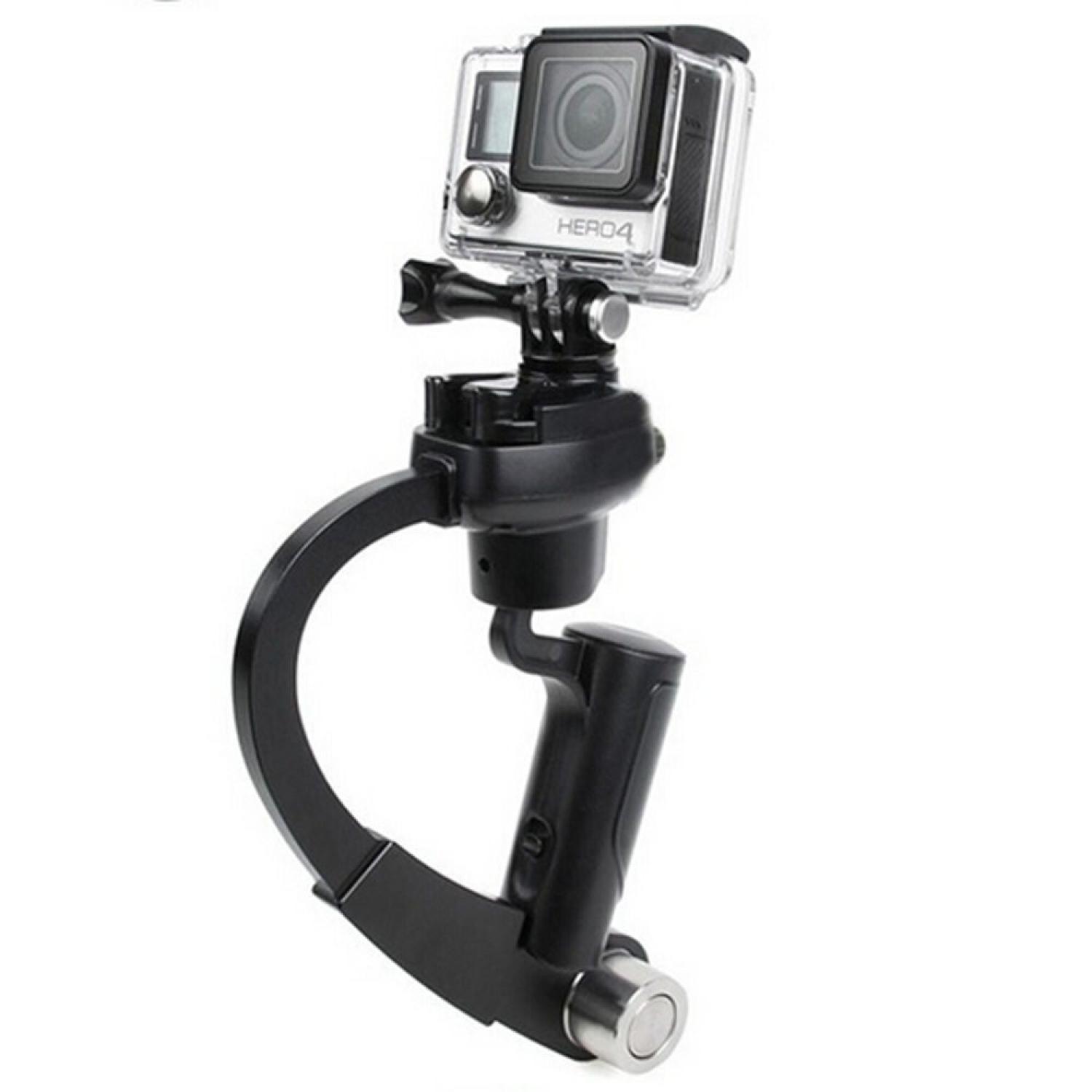 Plastic Handheld Curve Stabilizer for GoPro/Xiaomi Yi/Xiaomi Yi 2 4K Super Smooth Gimbal Pegangan Handle Steadycams Aksesoris Kamera Aksi Action Camera Accessories Perlengkapan Audio Video Vlog Steady Comfortable Grip s2682 - Black