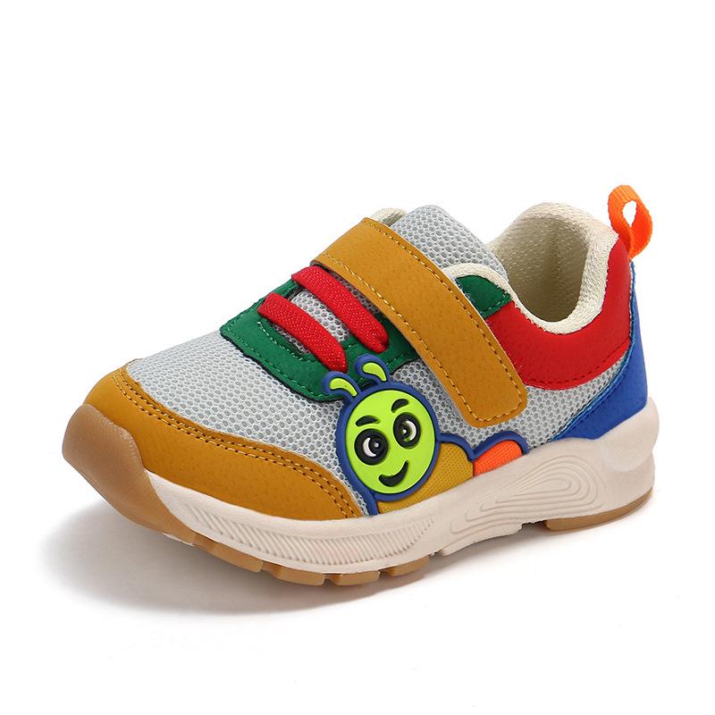 Sepatu anak-anak sepatu bersih 2018 musim gugur anak-anak sepatu olahraga ulat anak-anak sepatu fungsional 1-3 tahun bayi balita sepatu grosir Merah