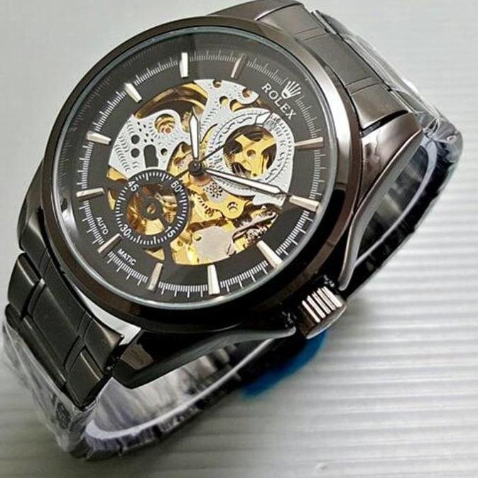 HARGA PROMO!! Jam Tangan Pria / Cowok Rolex Automatic Big Size Rantai
