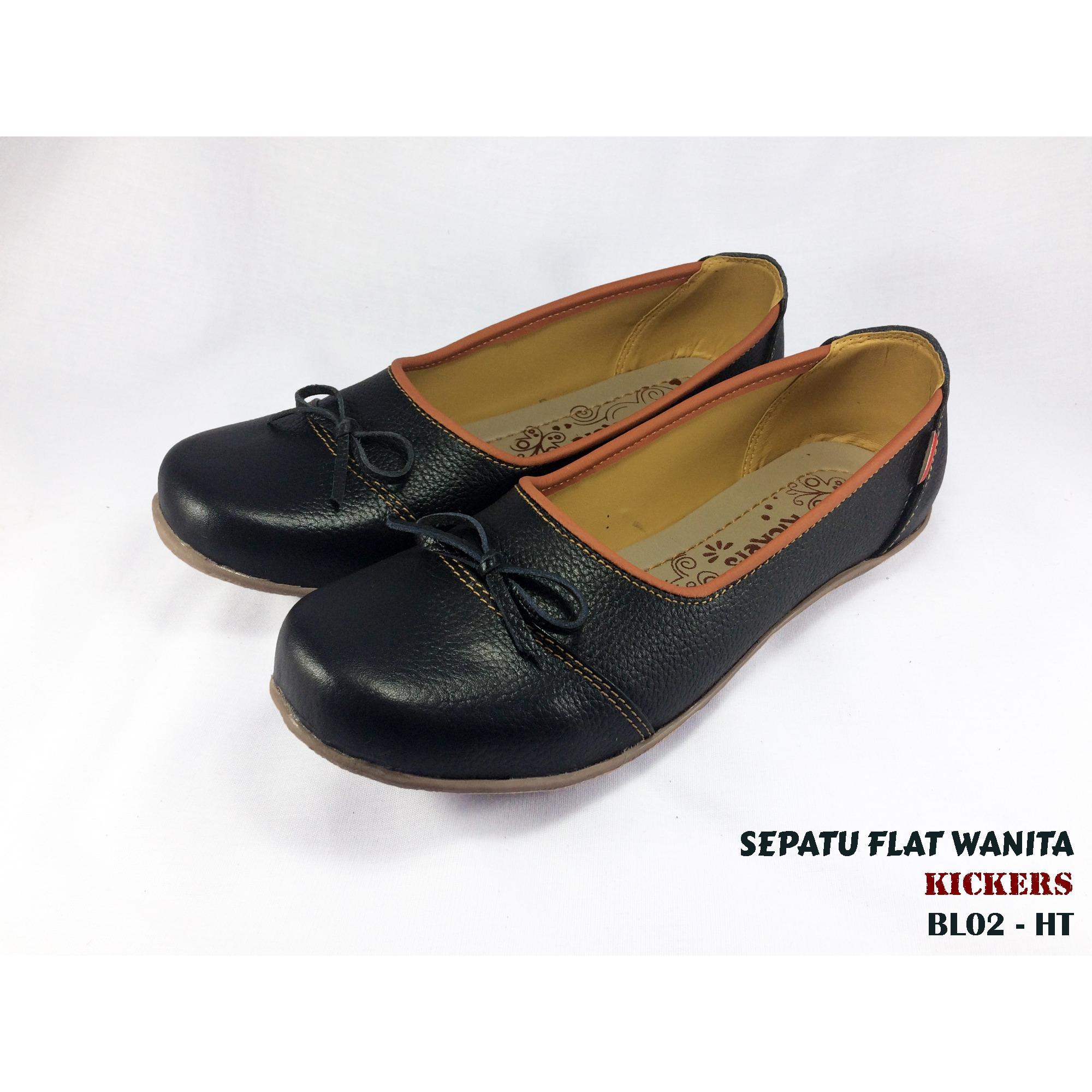 KICKERS SEPATU FLAT WANITA KULIT ASLI BL02 - HITAM / MODEL SEPATU WANITA TERBARU / FLATSHOES / LAZADA SEPATU WANITA / SEPATU WANITA KICKERS / JUAL SEPATU WANITA / SEPATU WANITA MURAH / SEPATU PEREMPUAN / SEPATU CASUAL WANITA / SEPATU WANITA TERBARU