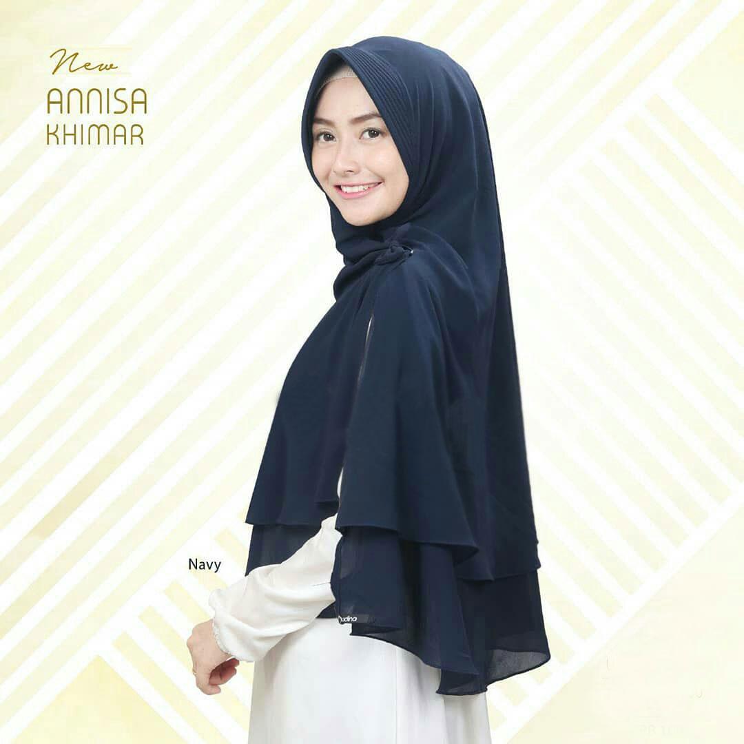 JILBAB INSTAN MURAH / New Khimar Annisa Navy / GAMIS MURAH / JILBAB / KERUDUNG / MOTIF HIJAB / FASHION WANITA