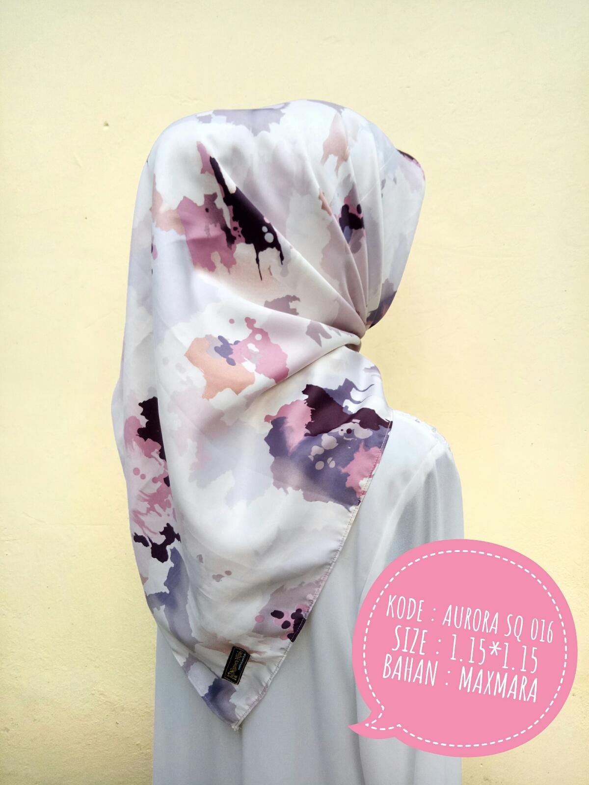 Aurora Madini SQ Jilbab Motif Segi Empat Segi Tiga Kerudung Kantor Pesta Premium Murah Kualitas Butik by Nggemesin Hijab