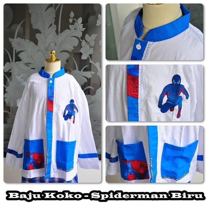 KOKO SPIDERMAN BIRU SIZE M / KOKO / BAJU KOKO ANAK / KOKO KARAKTER ANAK / KOKO ANAK MURAH / KOKO ANAK BERKUALITAS / BAJU KOKO ANAK LAKI-LAKI