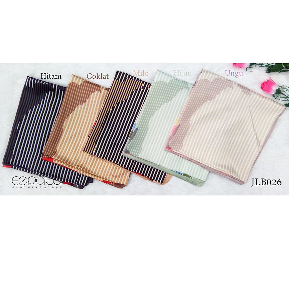Ezpata Jilbab Umama Bahan Maxmara Velvet / Segiempat Motif / Kerudung Segi 4 Satin / Square Silk Scarf Motif Stripe