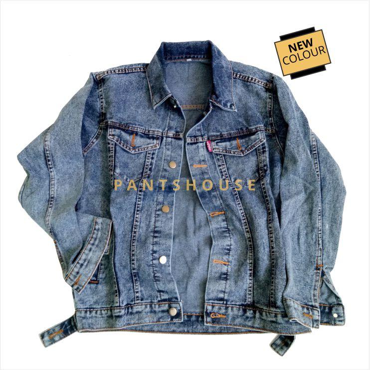 Jaket Denim Pria Slim fit Cut Indigo Blue