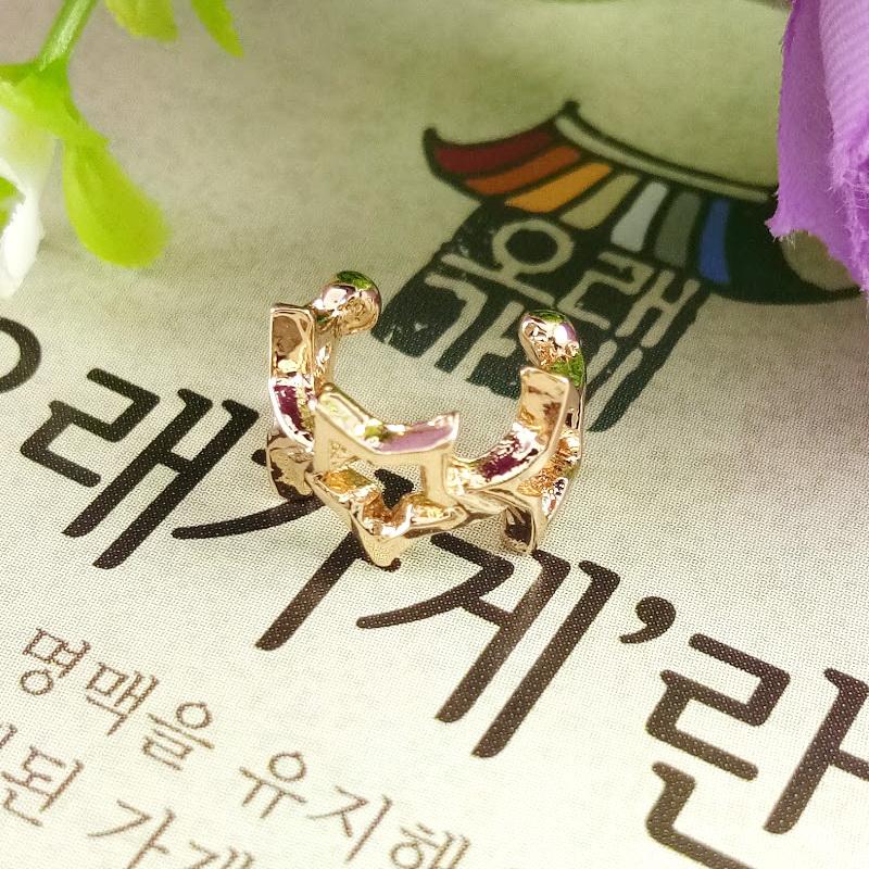 Anneui - EE0207 Anting Korea jepit wanita model Bintang - Gold