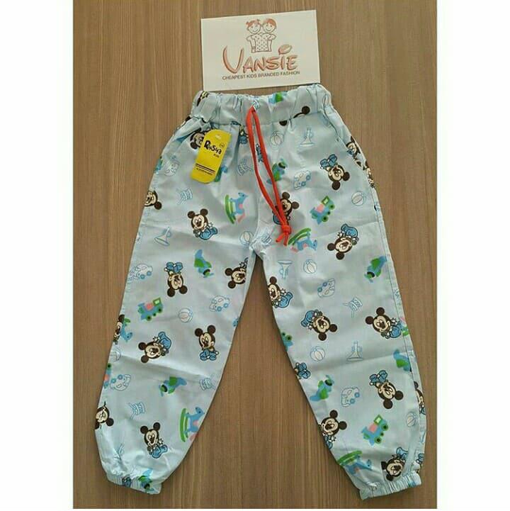 bawahan celana joger katun anak branded motif mickey mouse disney characters bahan katun adem