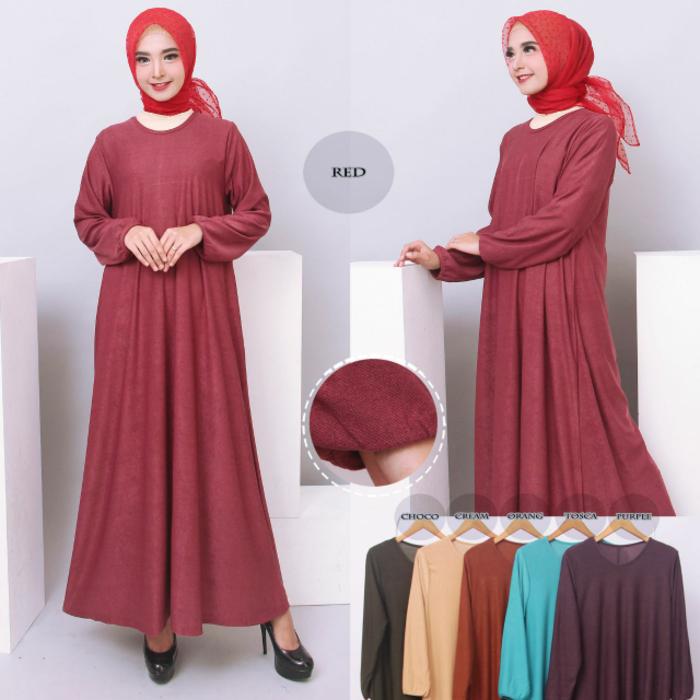 Kenzmal- Maxi Gamis Dress Baju Muslim Wanita Promo Gamis Polos Gamis Jumbo Wanita Gamis Polos Bahan Kaos 4L 9285