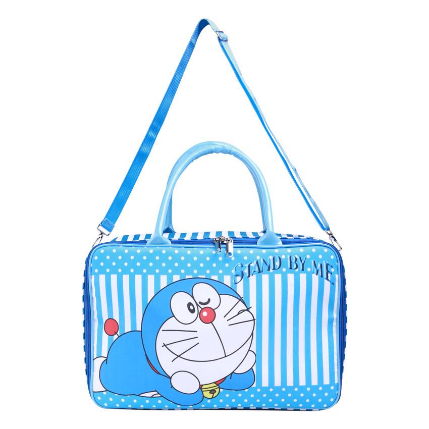AMT Tas Travel Bag Koper Kanvas Import Premium Pria dan Wanita Komplit Aksesoris Stand By Me - Biru