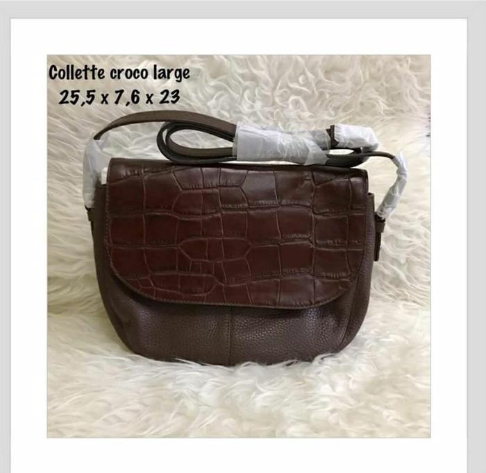 Jual Tas Fossil Collette Croco Brown Large NWT - bwjLcB