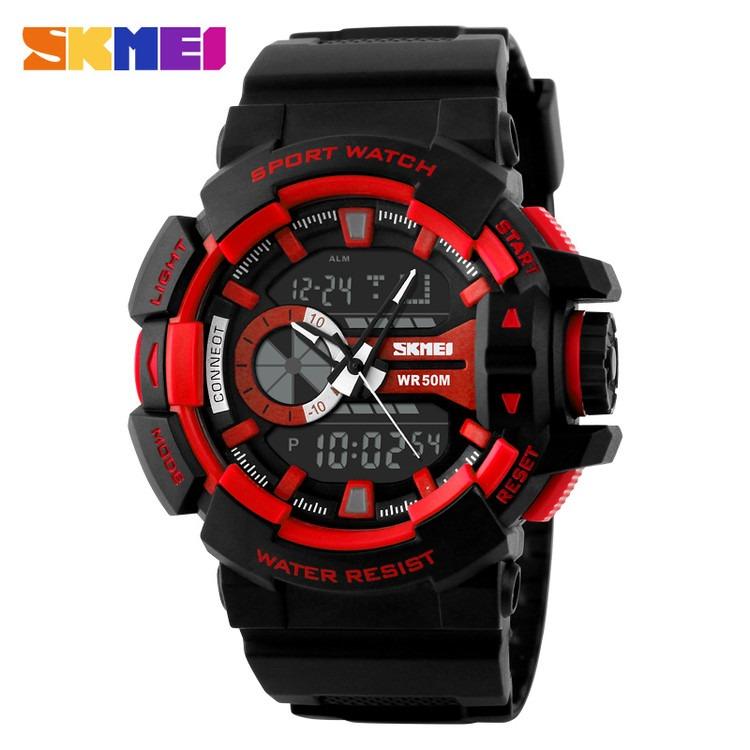 SKMEI Jam Tangan Digital Analog Pria Sporty Original 1117 TERMASUK KOTAK - Merah