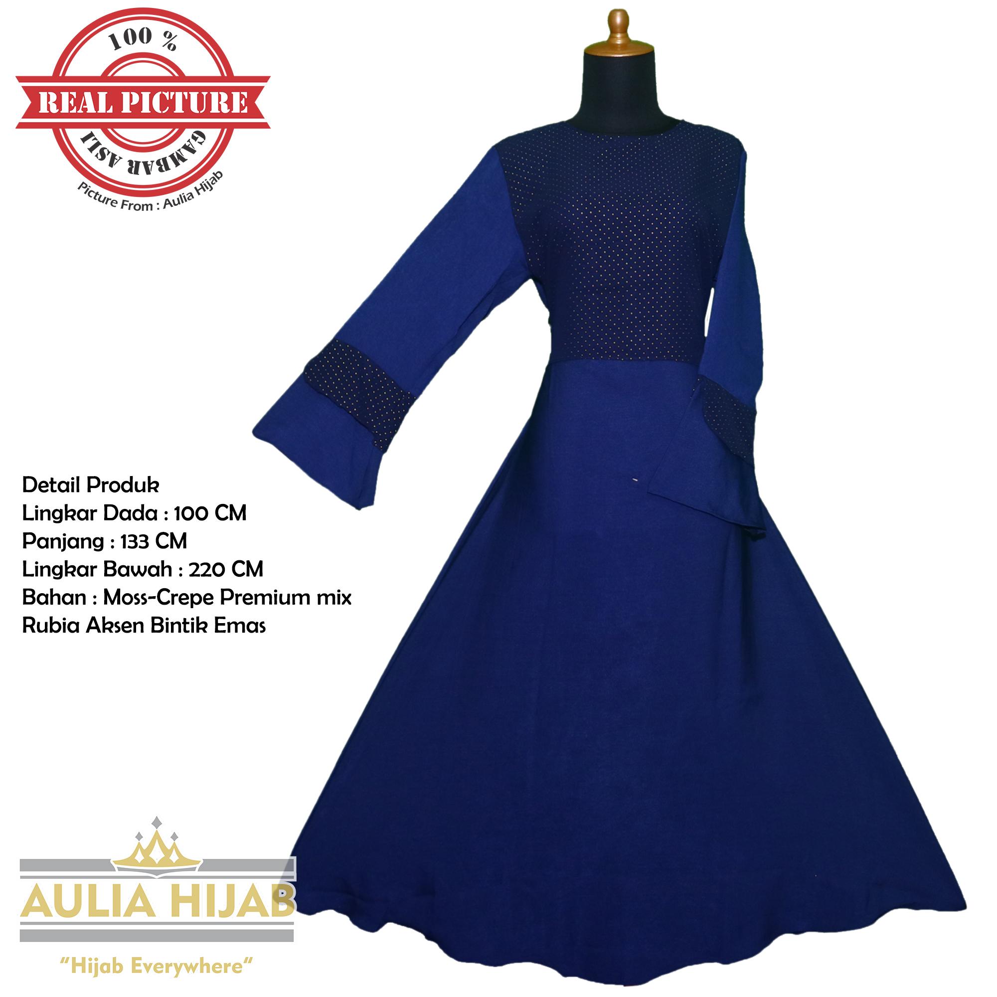Aulia Hijab - Gamis Sabrina Dress Bahan Mosscrepe mix Rubia Premium Motif Bintik Emas/Gamis Pesta/Gamis Cantik/Gamis Santai/Gamis Kuliah/Gamis Rubia/Gamis RUbiah/Gamis Mosscrepe/Gamis Murah/Gamis Real Picture/Gamis Rubia Premium/Gamis Mewah