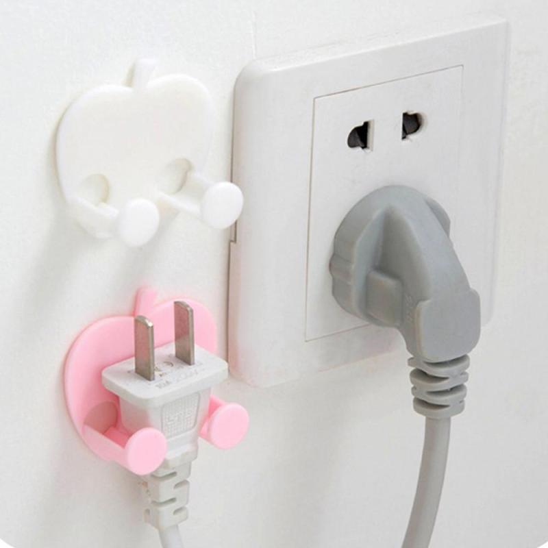 10 PCS Multifunction socket Finishing Plug Holder Sticky attached Hooks plastic rack hanger kitchen storage