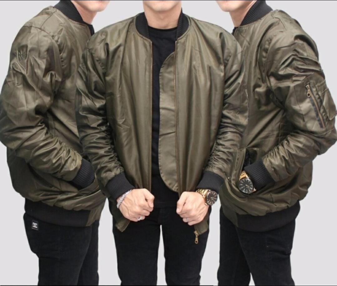MJ Jaket Bomber Pria Bulak balik - army
