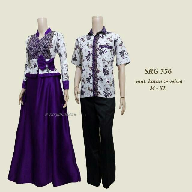 TERMURAH - Batik Couple Modern / Couple Batik / Batik Sarimbit / Baju Batik Kondangan / Baju Batik SRG 356 Ungu
