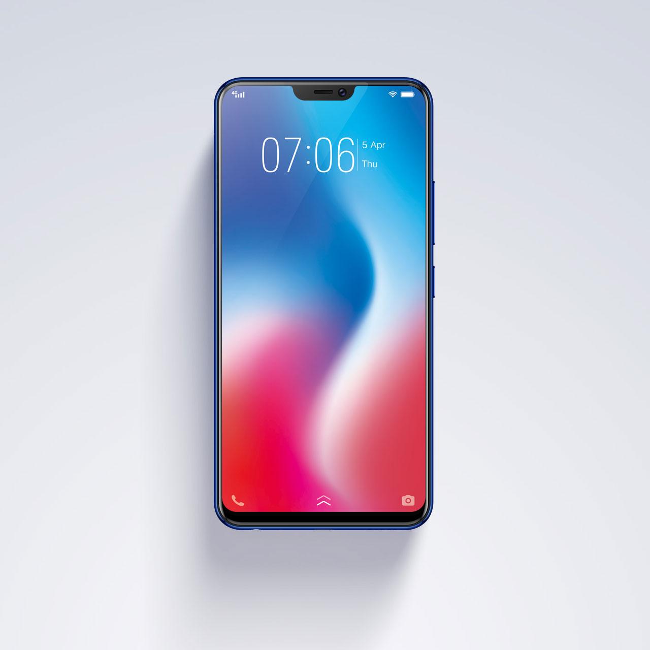 VIVO V9 Smartphone - Black [64GB/4GB]+FREE KABELDATA VIVAN CTM100