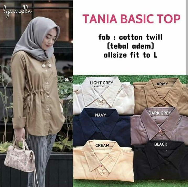 Blouse Tania Basic Top Blus Cotton Paris Baju Wanita Panjang Pakaian Muslim Modis Baju Kerja Casual Modern Baju Kerja Trendy Baju Model Terbaru