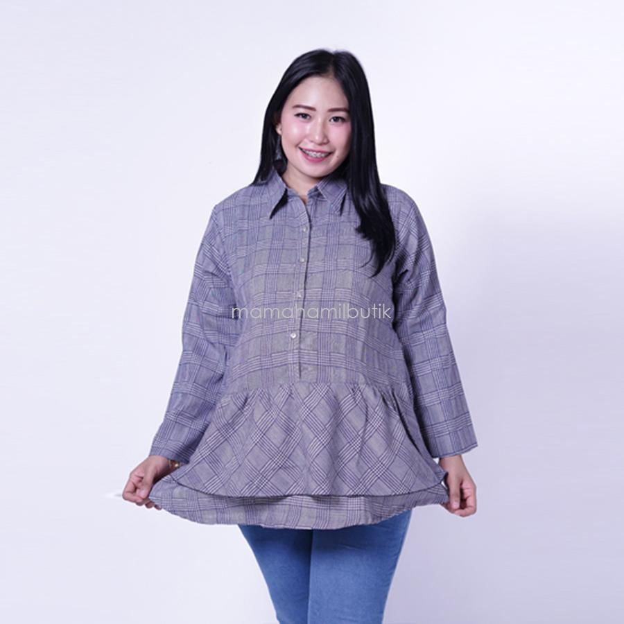 Ning Ayu Baju Hamil Atasan Lengan Panjang Menyusui Modis Kotak Layer - BLJ 432 / Baju Menyusui Lengan Panjang / Baju Atasan Menyusui / Baju Menyusui Muslimah / Baju Muslim Wanita untuk Ibu Menyusui/ Baju Hamil Untuk Kerja / Baju Hamil Untuk Kerja Modis