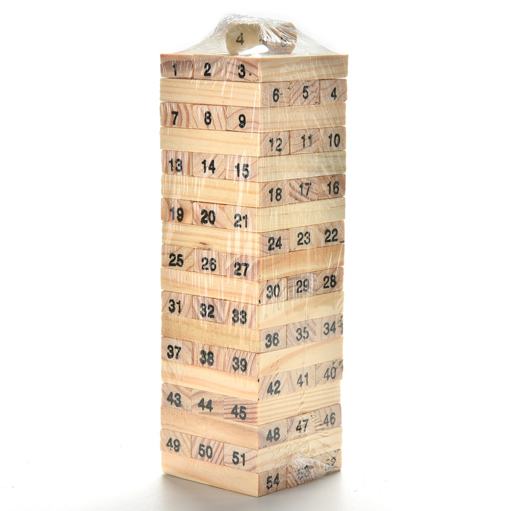 Jenga Permainan  Domino Jatuh Kayu  Susun Bangunan Menara 