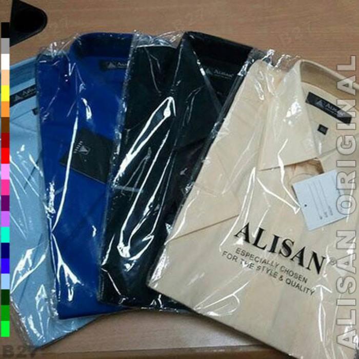 KEMEJA ALISAN ORIGINAL B2-26 BAJU KERJA COWOK POLOS PENDEK MERAH BATA -