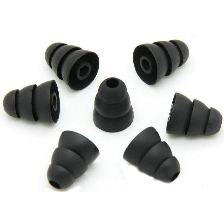 Universal Eartip IEM Triple Flange 3 Pasang Size L - Black