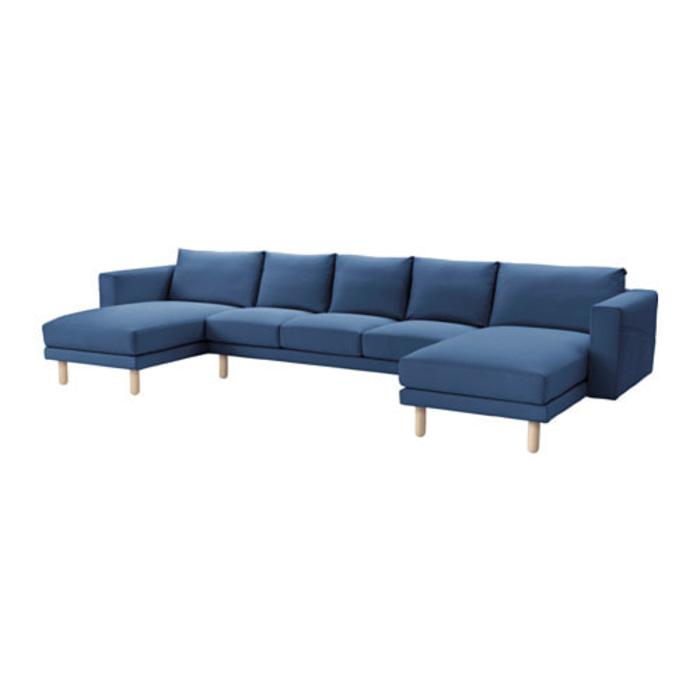 IKEA NORSBORG Sarung sofa 3 dudukan+2chaiselongue, Edum biru tua