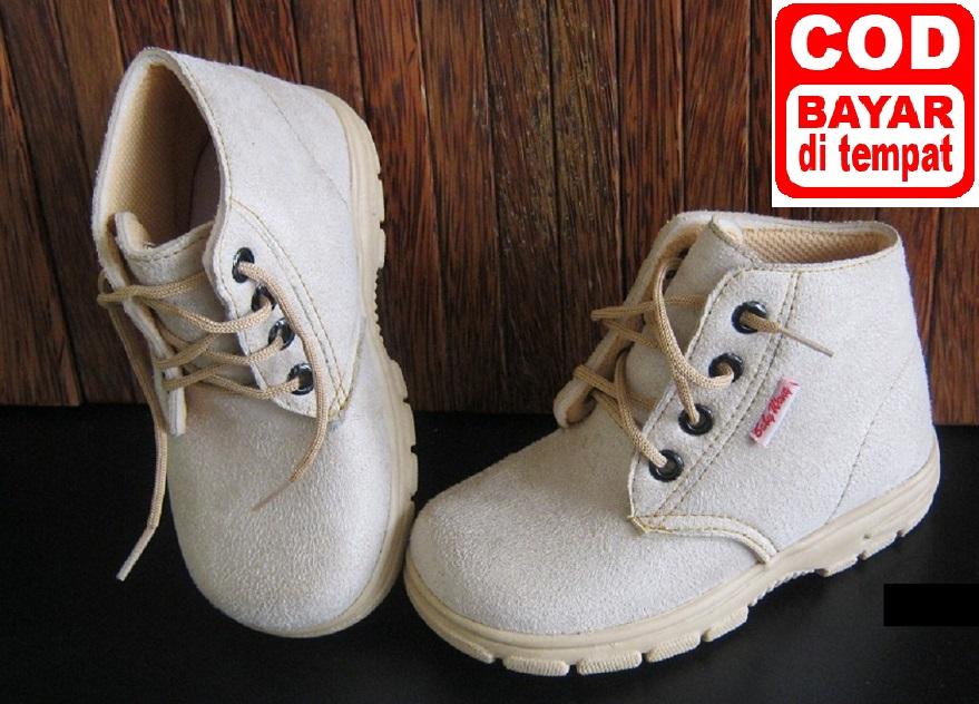 Sepatu Anak Baby Wang - Boots Sherif Cream Besar - Sepatu Murah - Uk 3-5 tahun (size 27-28-29-30)