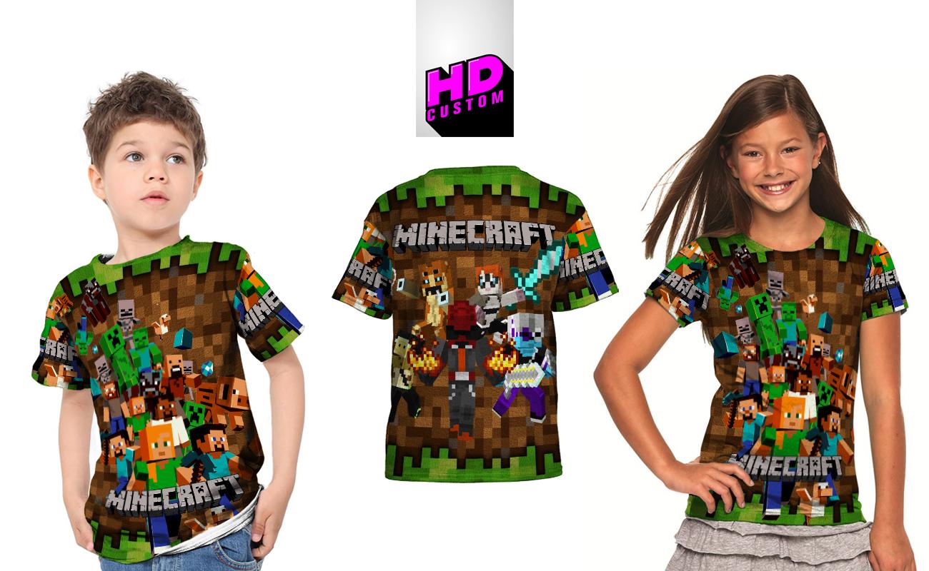 Kaos Baju Anak Fullprint Custom New Minecraft 1