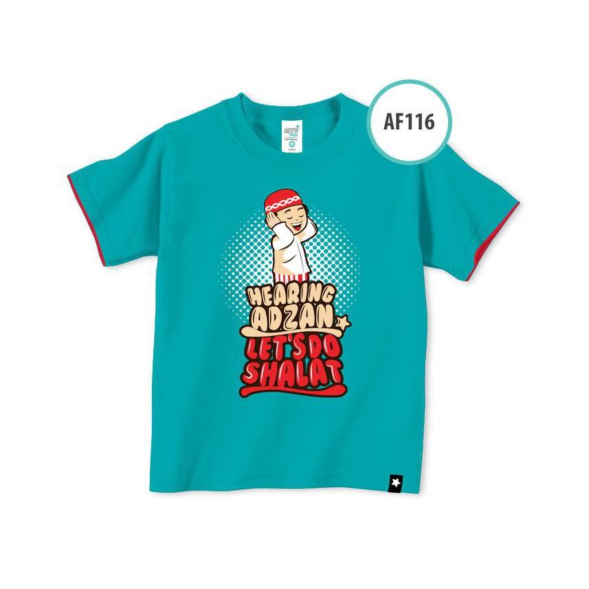 PROMO SALE KAOS ANAK AFRAKIDS AF116XS/S HEARING ADZAN-LETS DO SHALAT LENGAN PENDE FZ001XO