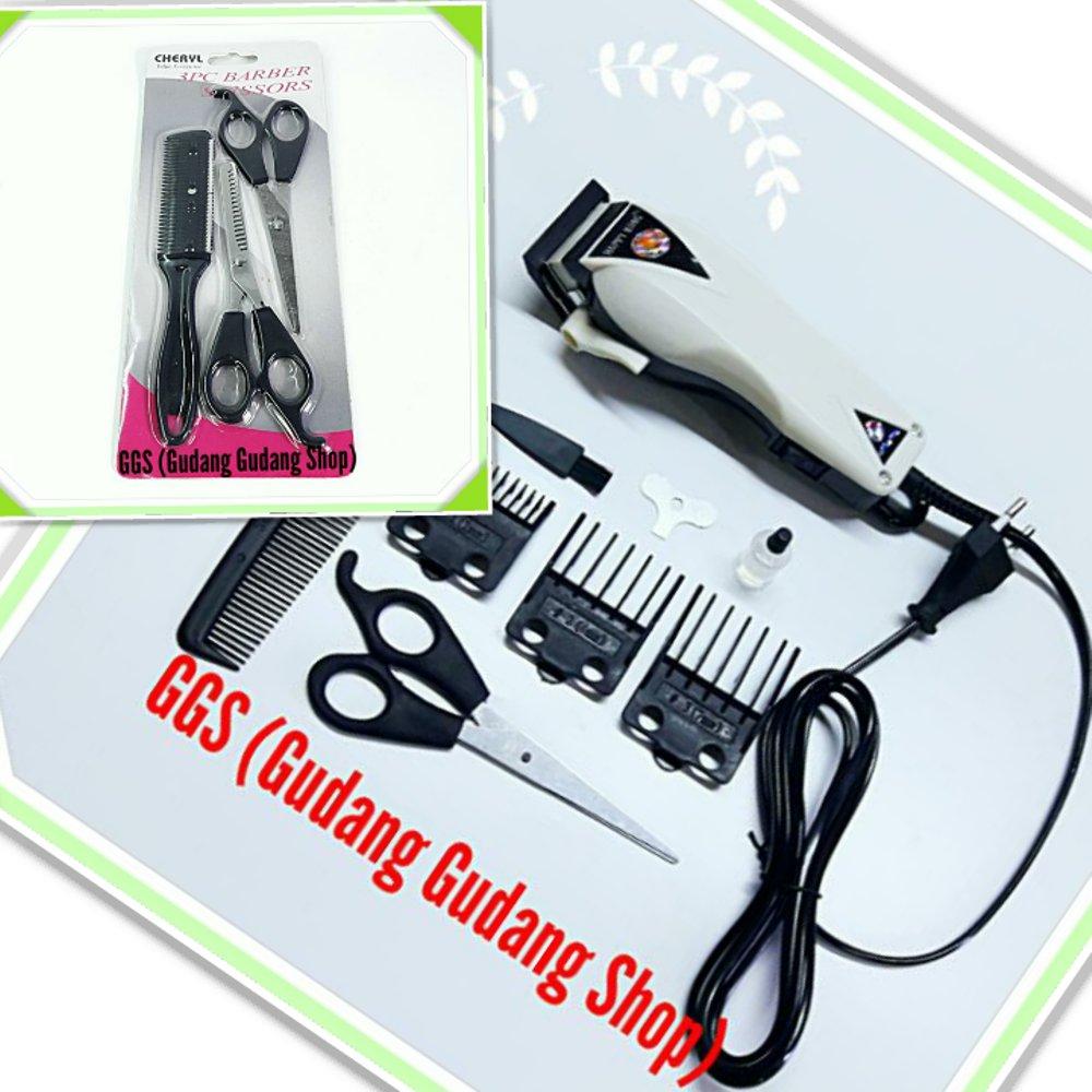 PAKET 2 IN 1 MESIN POTONG RAMBUT & GUNTING SASAK - MESIN CUKUR RAMBUT di lapak GGS ahmad_kerz
