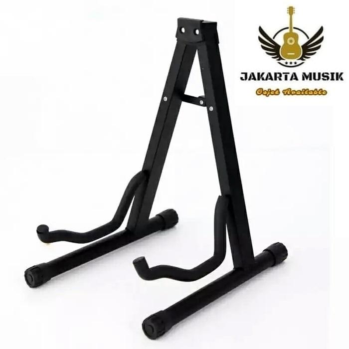Stand gitar adjustable universal akustik eletrik -Black
