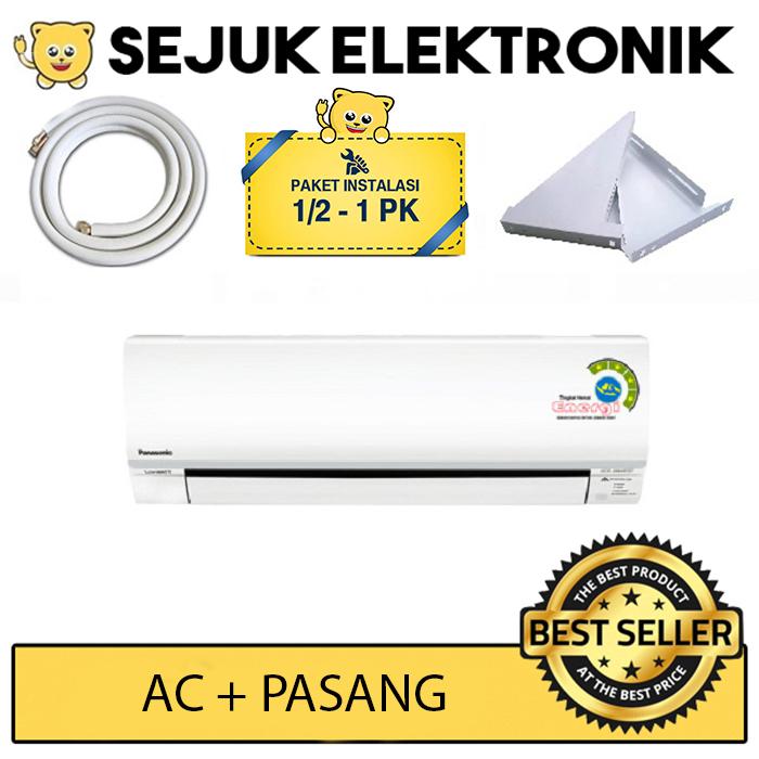 Panasonic CS-KN5SKJ + GRATIS Pasang (Pipa&Kabel 5m, Bracket) Ac Split 1/2 PK Low Watt - Putih (Free Ongkir JAKARTA)