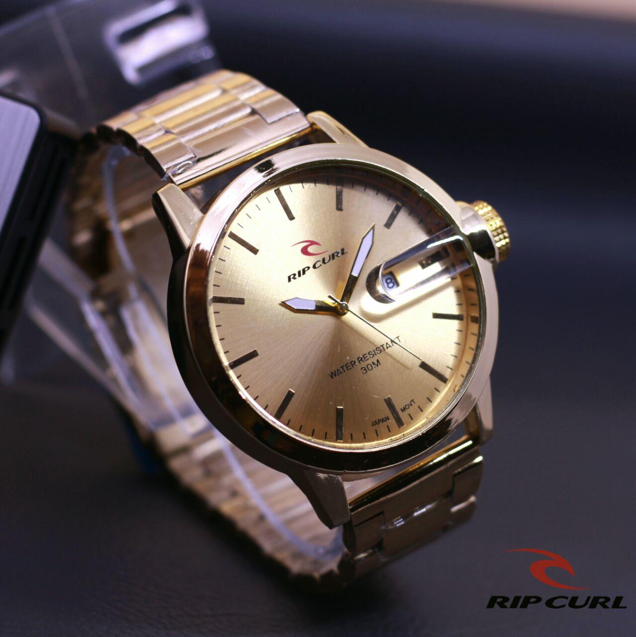 Jam Tangan Ripcurl SS - Limited Edition Elegan Mewah Series-Pria Wanita Formal Kasual Terbaru-Women Men Luxury Watch-Stainless Strap-Kulit Kanvas Army Kekinian Sporty Fashionable Bonus Zippo Premium Beam Korek Free Trend 2018