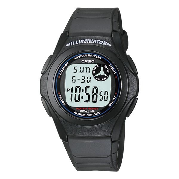 Jam Tangan Casio F200W-1A Pria Rubber Strap - Vintage - Hitam Digital - An6zmb
