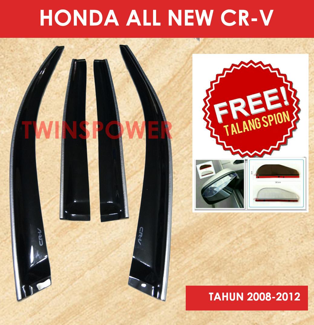 Talang Air Mobil Honda All New CRV List Chrome + FREE Talang Spion