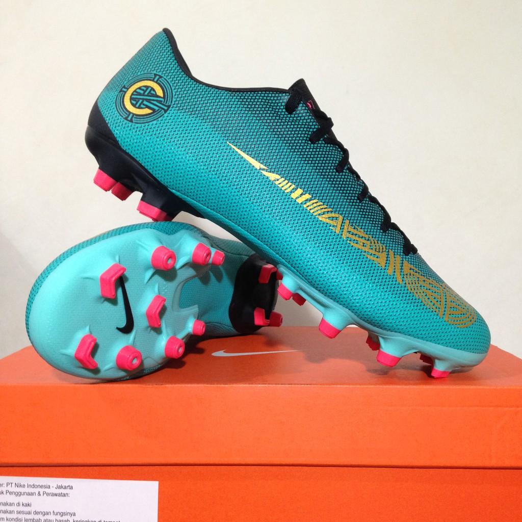 Sepatu Bola Nike Vapor 12 Academy CR7 MG Clear Jade Black AJ3721-390 Original BNIB