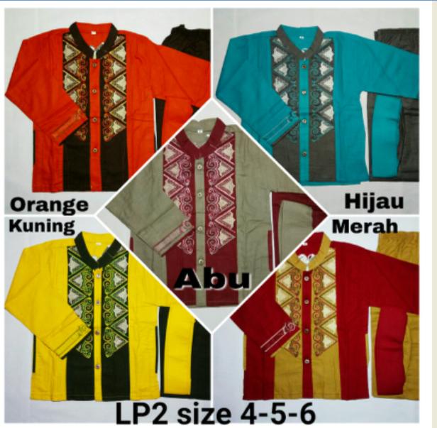 Baju koko anak laki 3in1 premium design Setelan muslim lengan panjang