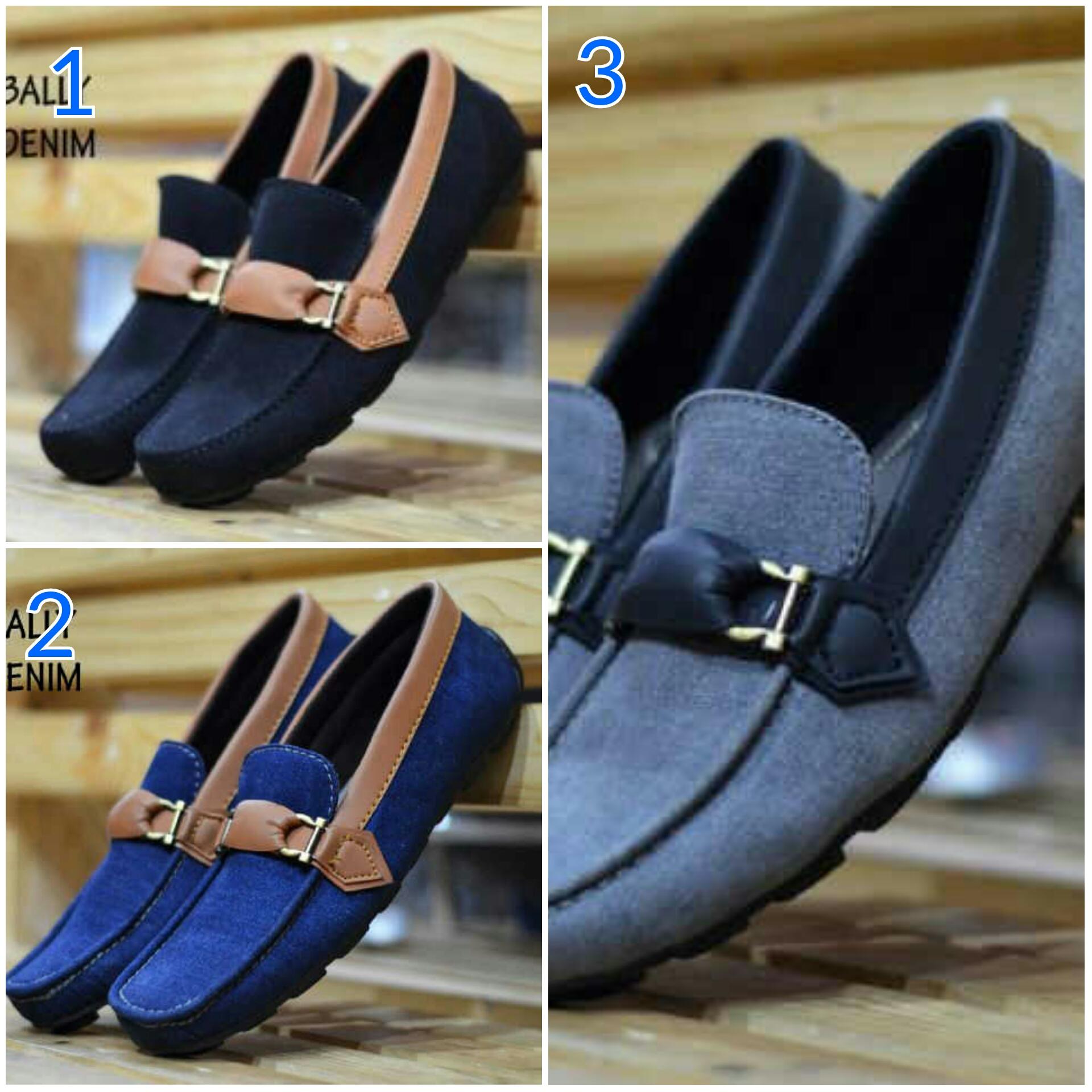 Promo Sepatu Murah Bally Mocasin Denim Original Sepatu Pria Diskon