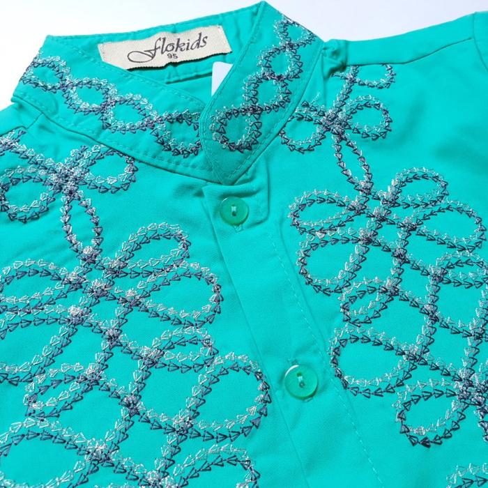 New Baju Muslim Anak Laki FK73 D Koko Panjang Bordir Hijau Celana Jeans