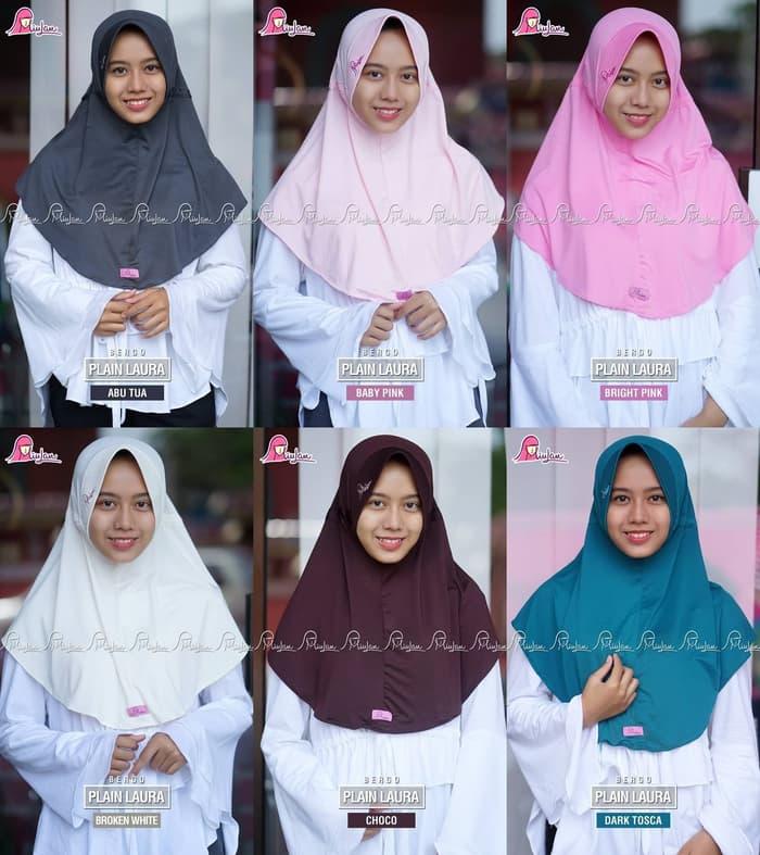 MiuLan Bergo Hijab Jilbab Kerudung Best Seller Adem Polos PLAIN LAURA
