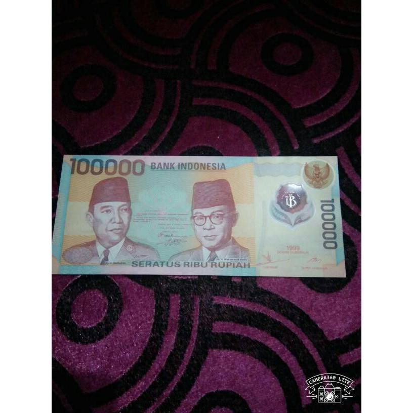 Uang Kuno Jadul Seratus Ribu Polymer Th 1999 Soekarno Hatta 100 Ribu R7010