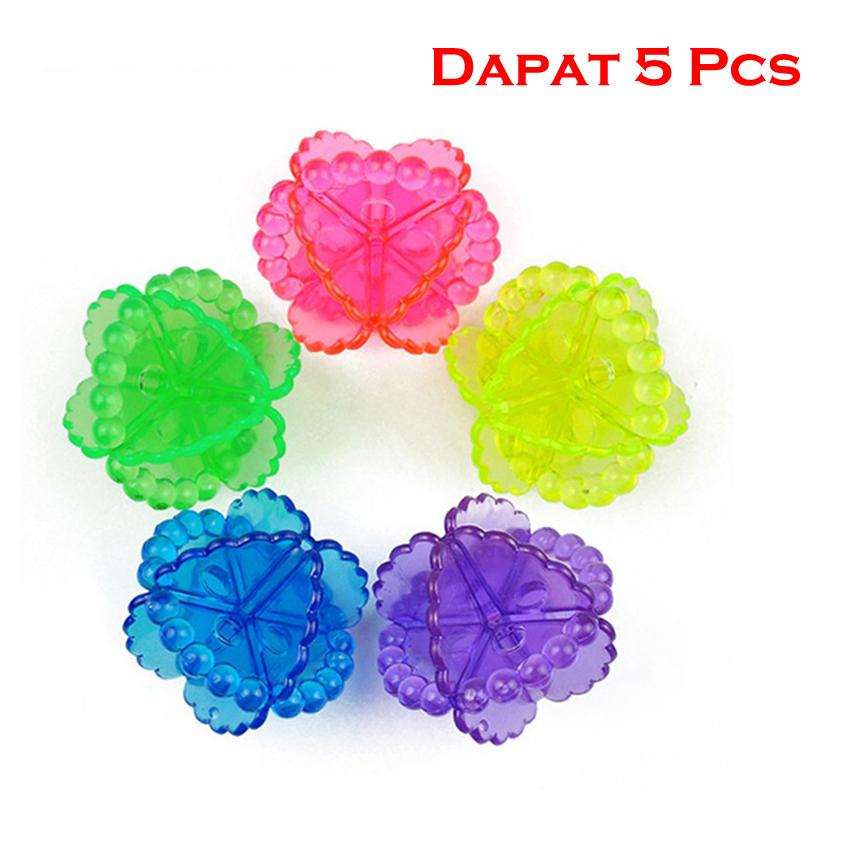 Laundry Clean Crystal Ball - Bola Karet Mesin Cuci Pembersih Pakaian - 5 Pcs