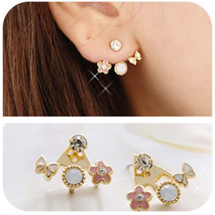 anting berlian pita bunga / bow ribbon flower diamond earrings JAN012