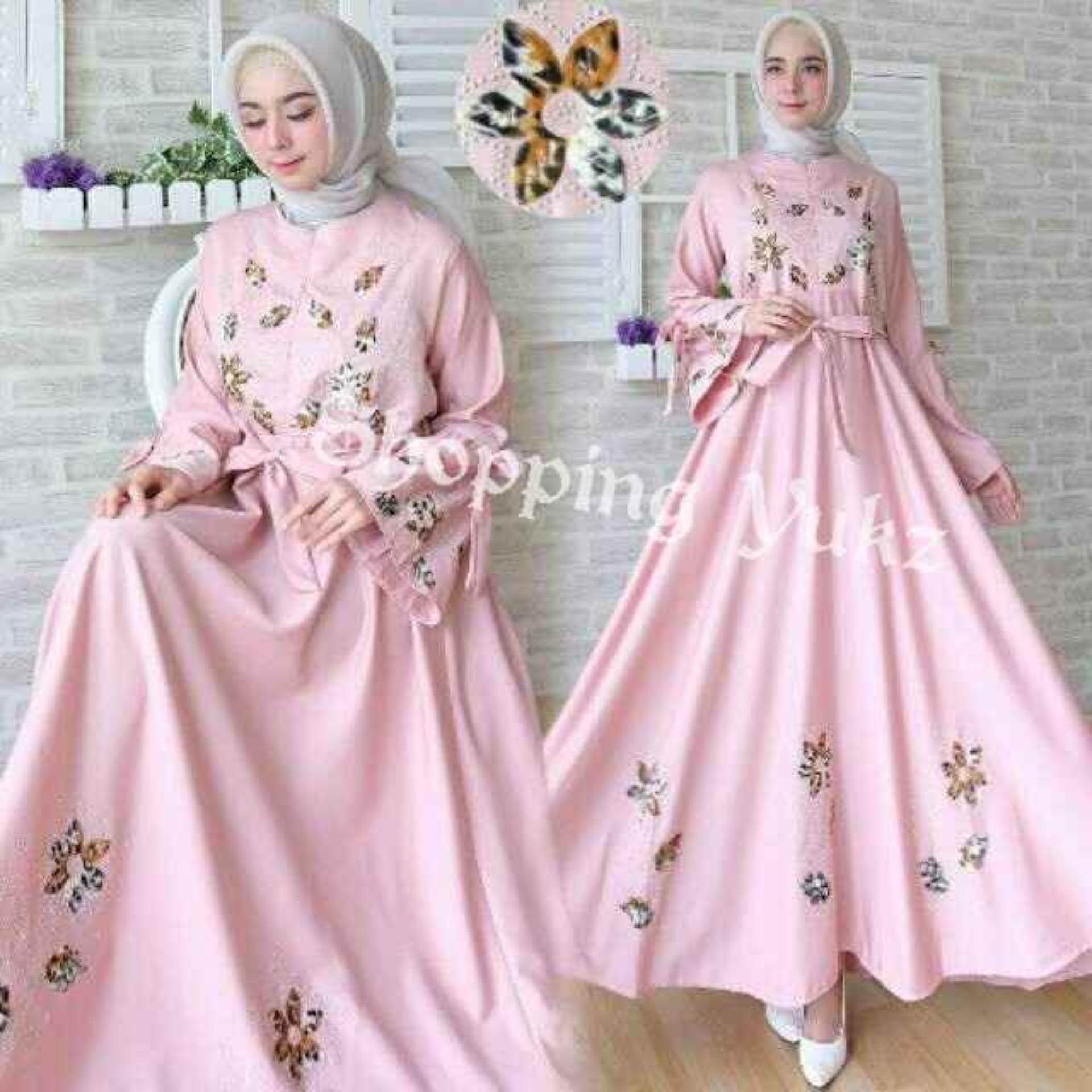 Shopping Yukz Baju Gamis Dress Muslim Syari Wanita MAXI FLOWER ( Tanpa Jilbab ) / Hijab Muslimah / Baju Muslimah Wanita / Syari Syari'i Muslim / Gaun Muslim / Long Dress Muslimah Wanita