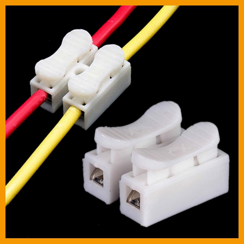30 Pcs Banyak 2 Pin Konektor Kabel Listrik CH2 Mengikat Cepat Kunci Kawat Set Terminal 20X17.5X13.5 Mm