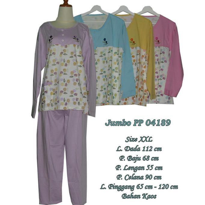 BAJU TIDUR JUMBO MOTIF BUNGA CELANA PANJANG - SALE PROMO!!