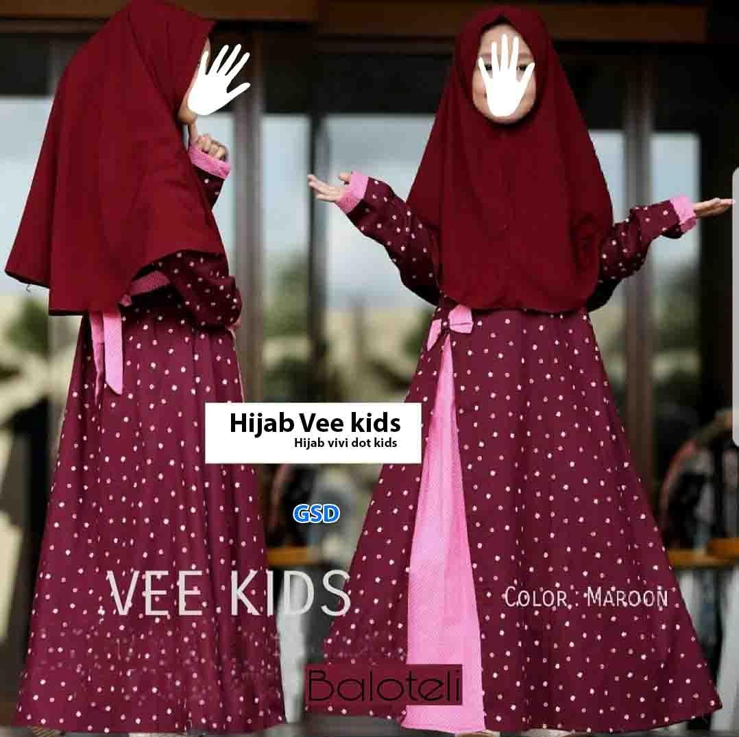 GSD-Baju Gamis Anak / Baju Muslim Anak / Baju Anak Cewek / Baju Anak / Dress Anak / Hijab Vivi Kids