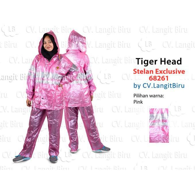 Jas Hujan Setelan Exclusive 68261 Tiger Head Jaket Motor Stelan - Fdefudf
